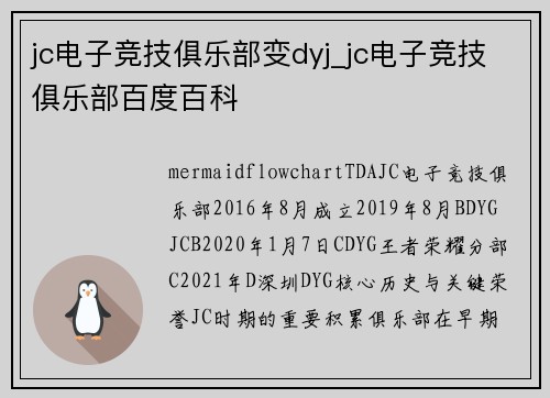 jc电子竞技俱乐部变dyj_jc电子竞技俱乐部百度百科